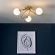 Endon-97234 - Ellipse - Satin Brass 3 Light Ceiling Lamp with Opal Glass