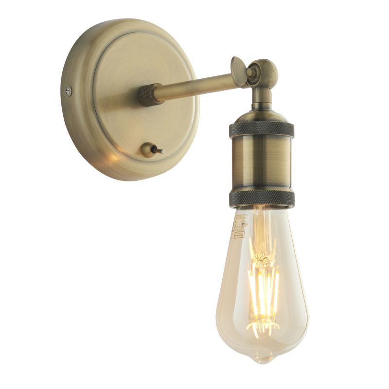 Endon-97245 - Hal - Antique Brass Wall Lamp