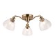 Endon-97247 - Hansen - Antique Brass with Clear Glass 3 Light Semi Flush