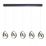 Cosma - LED Black 5 Light over Island Fitting