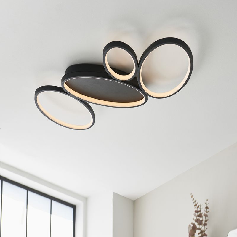 Endon-97626 - Ovals - LED Black & White Ceiling Lamp