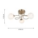Endon-97647 - Delos - Antique Brass 3 Light Ceiling Lamp with Confetti Glass Shades