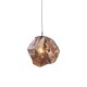 Endon-97655 - Rock - Metallic Copper Glass & Chrome Single Pendant