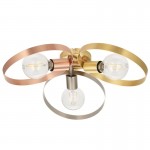 Hoop - Brushed Brass, Nickel, Copper 3 Light Semi-Flush Hoop - Brushed Brass, Nickel, Copper 3 Light Semi-Flush