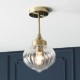 Endon-97684 - Addington - Clear Ribbed Glass & Antique Brass Ceiling Lamp