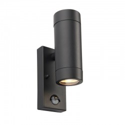 Odyssey - Outdoor Black Up&Down PIR Wall Lamp