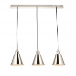 Hal - Bright Nickel 3 Light over Island Fitting Hal - Bright Nickel 3 Light over Island Fitting