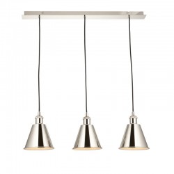 Hal - Bright Nickel 3 Light over Island Fitting Hal - Bright Nickel 3 Light over Island Fitting