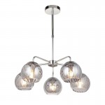 Dimple - Chrome 5 Light Semi-Flush with Smoked Dimpled Glass Dimple - Chrome 5 Light Semi-Flush with Smoked Dimpled Glass