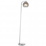 Dimple - Chrome Floor Lamp with Smoked Dimpled Glass Dimple - Chrome Floor Lamp with Smoked Dimpled Glass