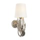 Endon-98049 - Delphine - Ivory Shade & Bright Silver Painted Floral Wall Lamp