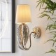 Endon-98049 - Delphine - Ivory Shade & Bright Silver Painted Floral Wall Lamp
