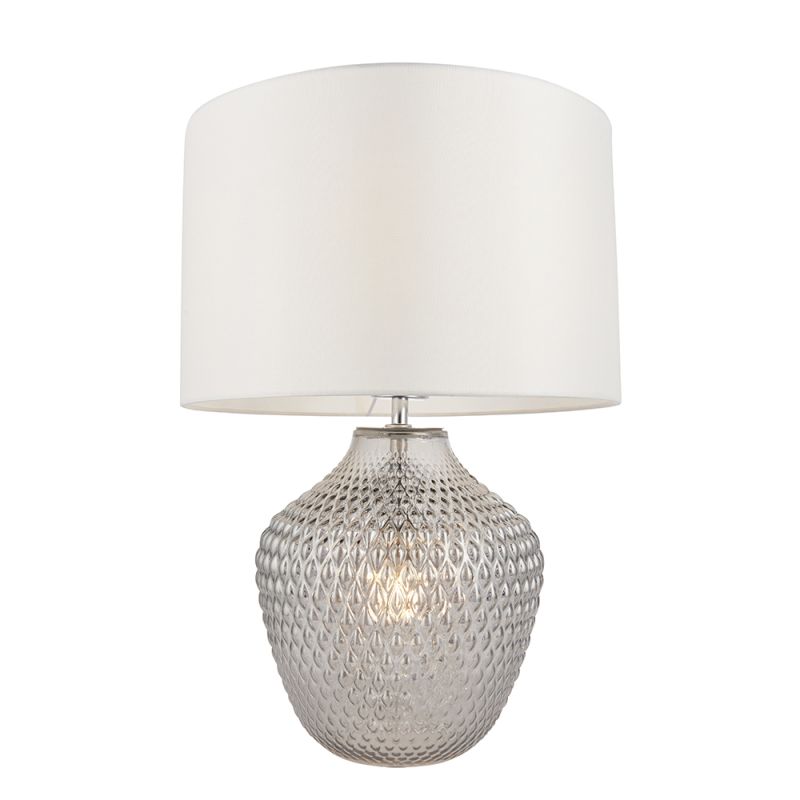Endon-98084 - Chelworth - Vintage White & Grey Glass Table Lamp