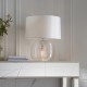 Endon-98086 - Westcombe - Clear Ribbed Glass & Vintage White Table Lamp