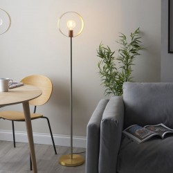 Hoop - Brushed Brass, Nickel, Copper Floor Lamp Hoop - Brushed Brass, Nickel, Copper Floor Lamp