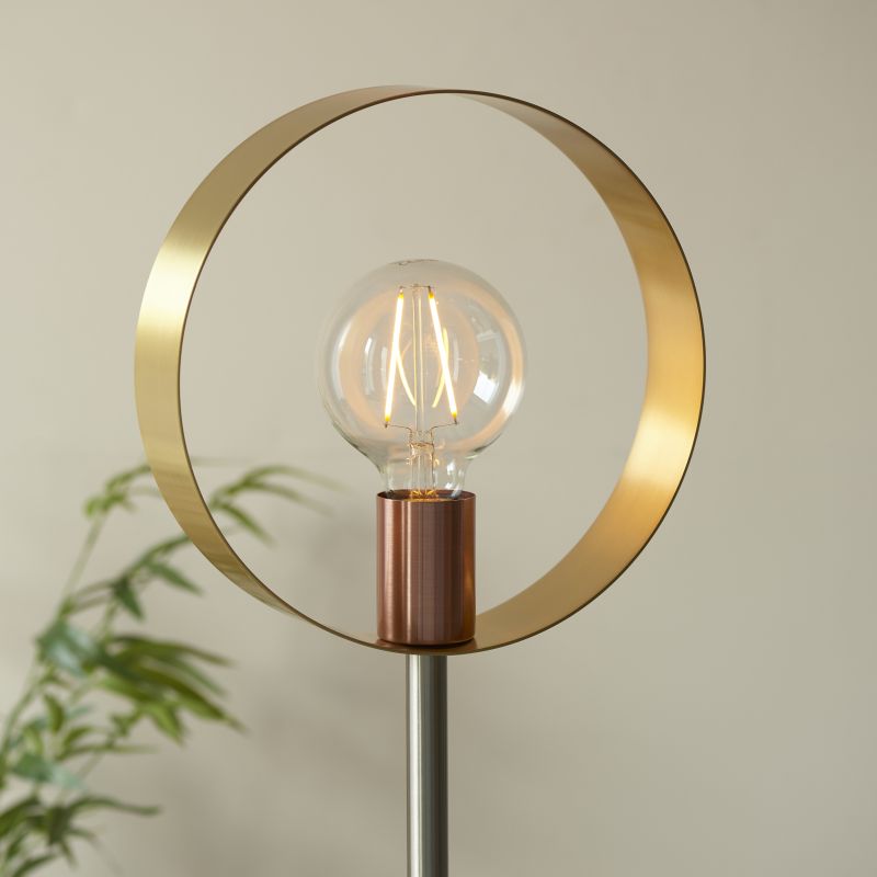 Endon-98095 - Hoop - Brushed Gold, Nickel, Copper Floor Lamp