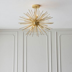Orta - Satin Brass 6 Light Sputnik Semi Flush Orta - Satin Brass 6 Light Sputnik Semi Flush