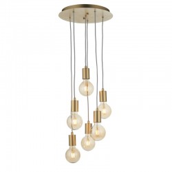 Studio - Satin Brass 6 Light Cluster Pendant Studio - Satin Brass 6 Light Cluster Pendant