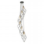Jaxon - Black & Gold 6 Light Cluster Pendant