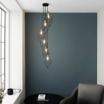 Jaxon - Black & Gold 6 Light Cluster Pendant