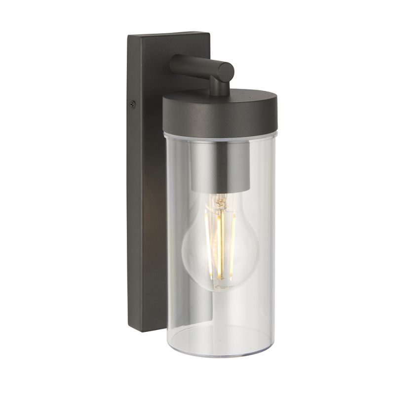 Saxby-98439 - Hayden - Anthracite Grey & Clear Polycarbonate Wall Lamp