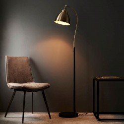 Franklin - Antique Brass & Matt Black Floor Lamp