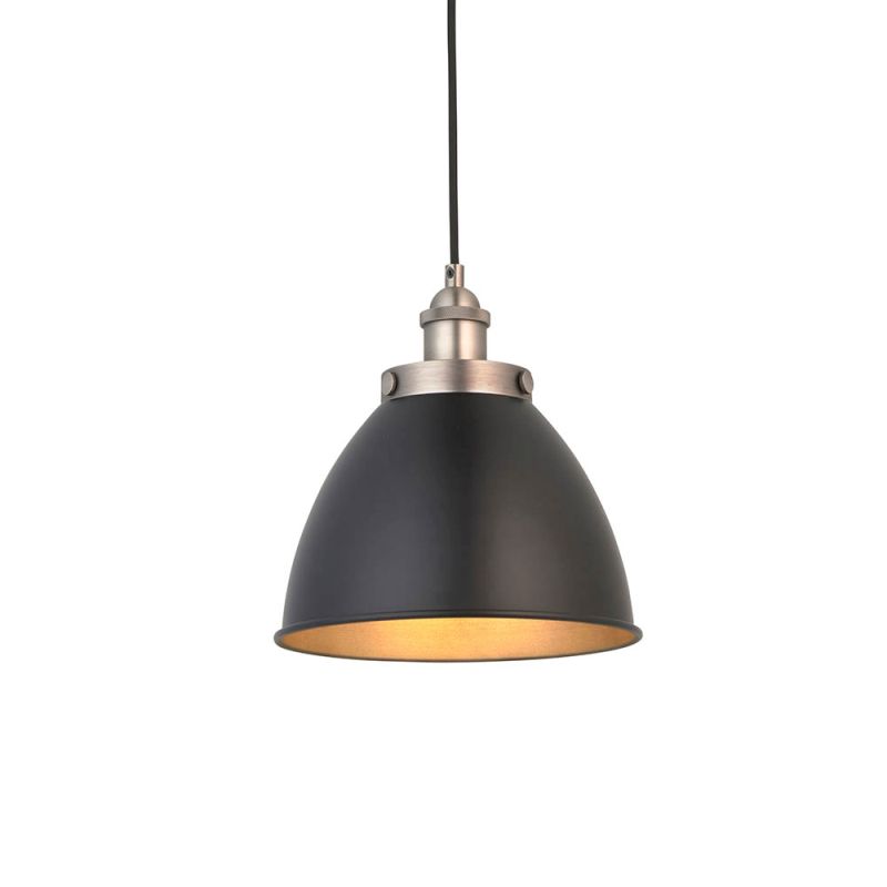Endon-98750 - Franklin - Aged Pewter with Matt Black Small Pendant