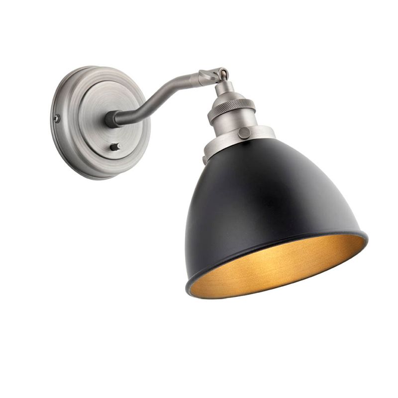 Endon-98751 - Franklin - Aged Pewter with Matt Black Wall Lamp