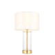 Endon-98810 - Lessina - Vintage White & Clear Glass with Brushed Gold Small Table Lamp
