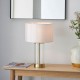 Endon-98810 - Lessina - Vintage White & Clear Glass with Brushed Gold Small Table Lamp