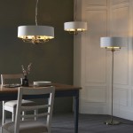 Highclere - Antique Brass 6 Light Pendant with Vintage White Shade Highclere - Antique Brass 6 Light Pendant with Vintage White Shade