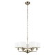 Endon-98936 - Highclere - Antique Brass 6 Light Pendant with Vintage White Shade