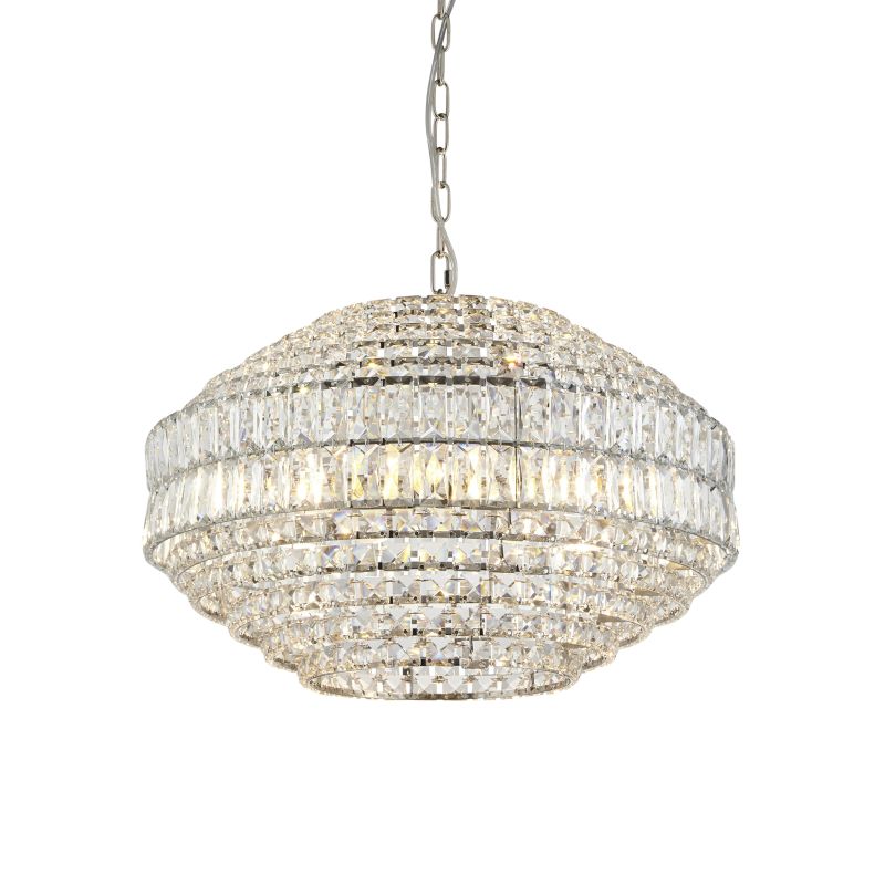 Ambience-71694 - Austell - Bright Nickel 5 Light Pendant with Crystal