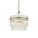 Endon-99167 - Marietta - Antique Brass 3 Light Centre Fitting with Clear Rods Glass
