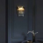 Marietta - Antique Brass Wall Lamp with Clear Glass Rods Marietta - Antique Brass Wall Lamp with Clear Glass Rods