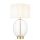 Endon-99292 - Kelda - Satin Brass & Clear Glass Touch Table Lamp with Vintage White Shade