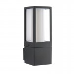 Lantern - Textured Grey & Opal White Wall Lamp Lantern - Textured Grey & Opal White Wall Lamp