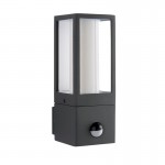 Lantern - Textured Grey & Opal White PIR Wall Lamp Lantern - Textured Grey & Opal White PIR Wall Lamp