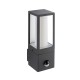 Saxby-99549 - Lantern - Textured Grey & Opal White PIR Wall Lamp