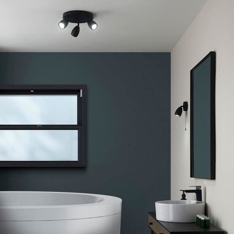 Endon-99770 - Porto - Bathroom Matt Black Single Spotlight