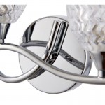 Boyer - Chrome Left Twin Wall Lamp with Cut Clear Glass  Boyer - Chrome Left Twin Wall Lamp with Cut Clear Glass