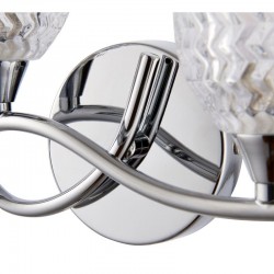 Boyer - Chrome Left Twin Wall Lamp with Cut Clear Glass  Boyer - Chrome Left Twin Wall Lamp with Cut Clear Glass