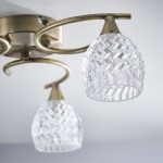 Boyer - Antique Brass 3 Light Ceiling Lamp with Cut Clear Glass  Boyer - Antique Brass 3 Light Ceiling Lamp with Cut Clear Glass