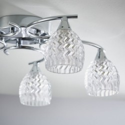 Boyer - Chrome 5 Light Ceiling Lamp with Cut Clear Glass Boyer - Chrome 5 Light Ceiling Lamp with Cut Clear Glass