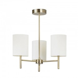 Brio - Antique Brass 3 Light Ceiling Lamp with Cream Shades Brio - Antique Brass 3 Light Ceiling Lamp with Cream Shades