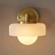 - Boss - Brushed Aged Brass Wall Lamp with Frosted & Opal Glass Endon-120630 - Boss - Brushed Aged Brass Wall Lamp with Frosted & Opal Glass