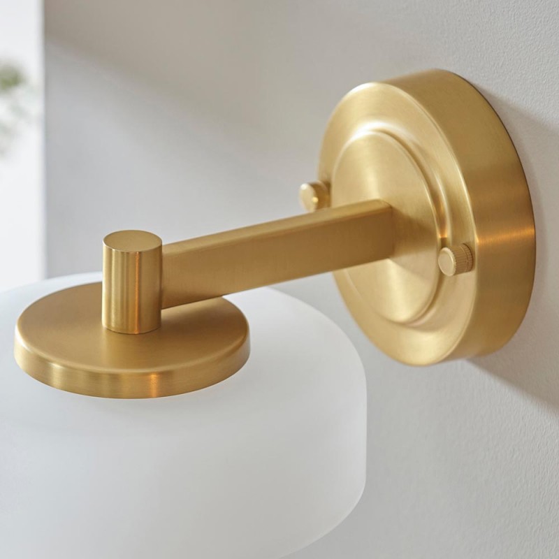 - Boss - Brushed Aged Brass Wall Lamp with Frosted & Opal Glass Endon-120630 - Boss - Brushed Aged Brass Wall Lamp with Frosted & Opal Glass