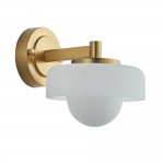 Boss - Brushed Aged Brass Wall Lamp with Frosted & Opal Glass Boss - Brushed Aged Brass Wall Lamp with Frosted & Opal Glass