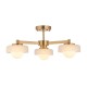 - Boss - Brushed Aged Brass 3 Light Centre Fitting with Frosted & Opal Glass Endon-120631 - Boss - Brushed Aged Brass 3 Light Centre Fitting with Frosted & Opal Glass