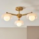- Boss - Brushed Aged Brass 3 Light Centre Fitting with Frosted & Opal Glass Endon-120631 - Boss - Brushed Aged Brass 3 Light Centre Fitting with Frosted & Opal Glass
